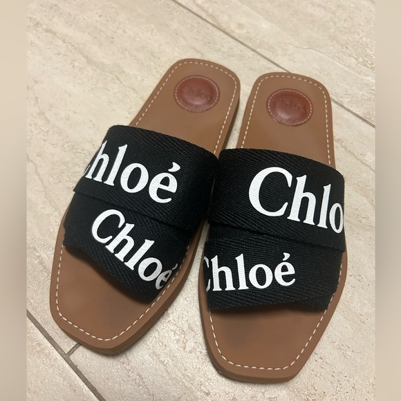 Chloe woody linen sandals - Picture 1 of 5